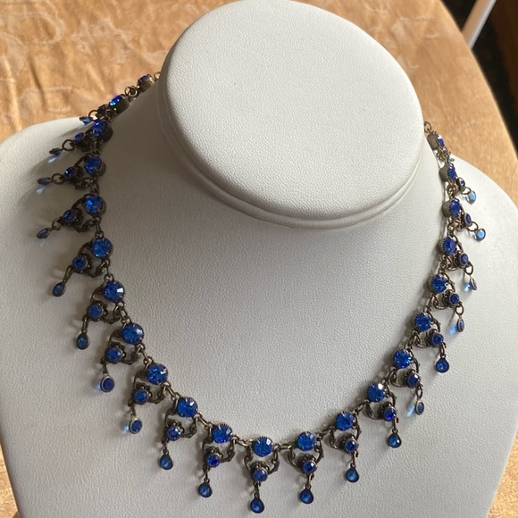 Kenny Ma Jewelry - KENNY MA San Francisco Blue Sapphire Crystal Collar Necklace
